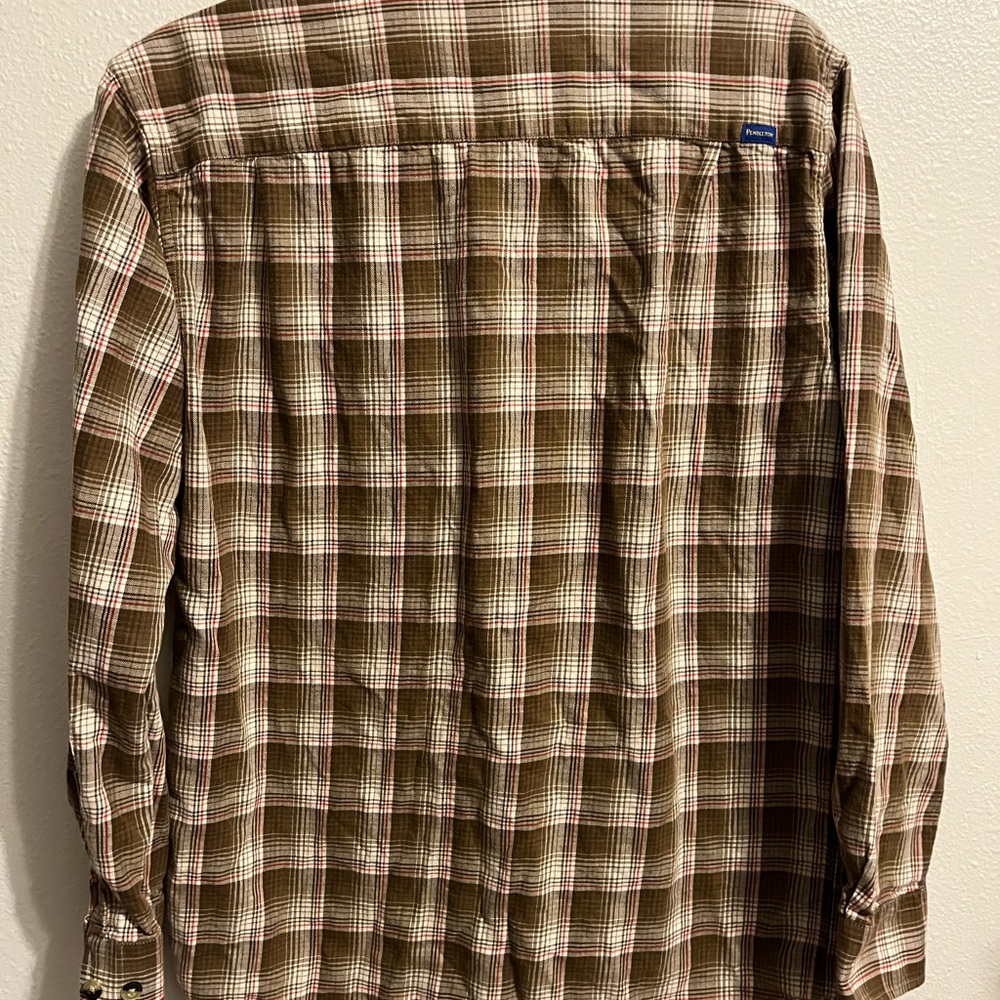 Pendleton Brown Plaid Casual Button Down Shirt - image 5